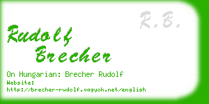 rudolf brecher business card